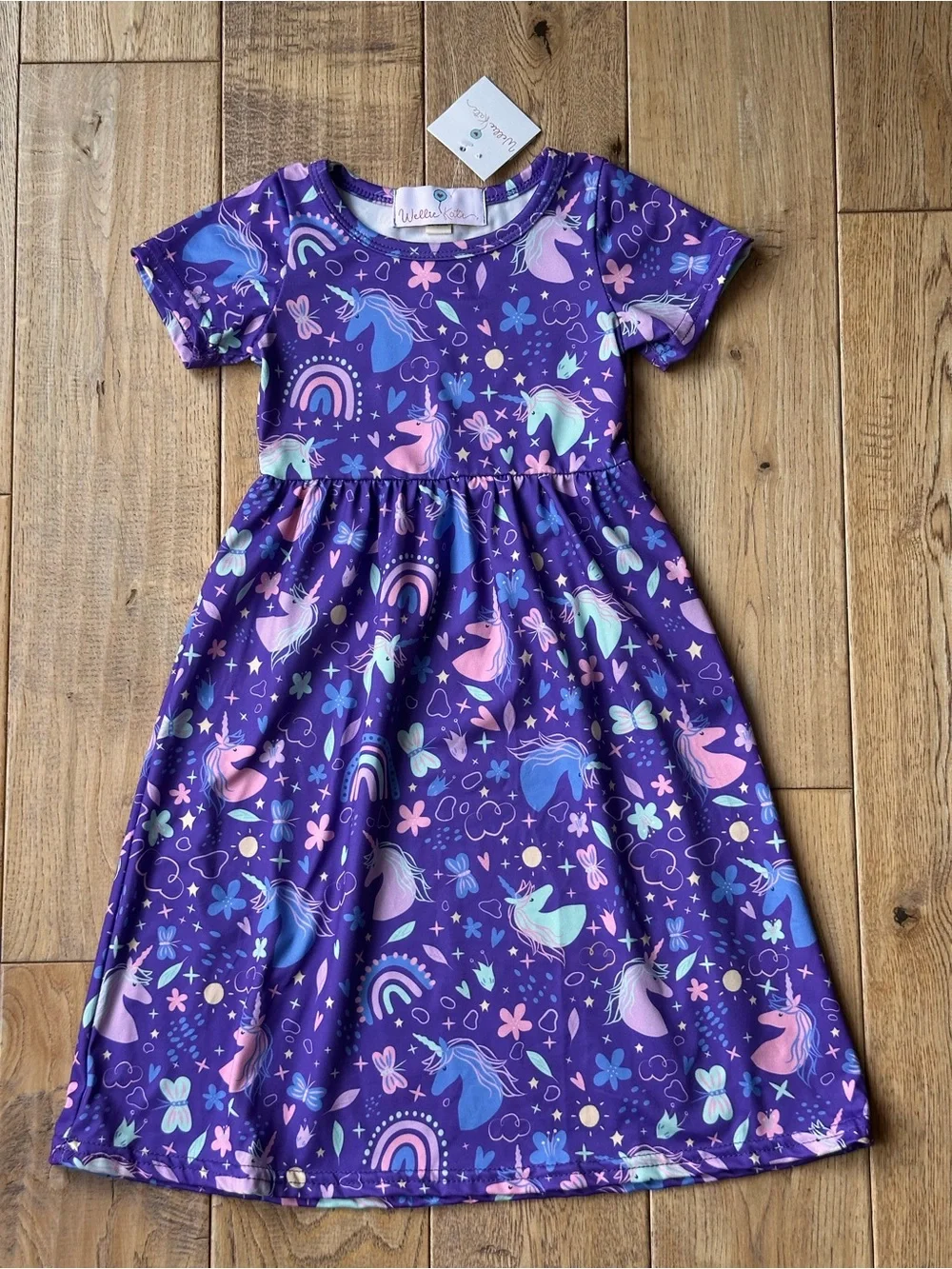 NEW Wellie Kate Unicorn Full Length Maxi Dress size 12-18 Months